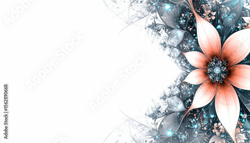 A floral abstract design with soft colors and intricate details.