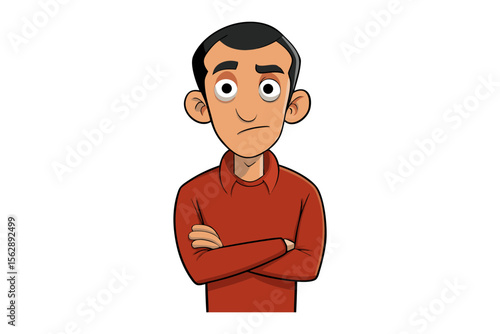 Doubtful Expression: A male figure expresses uncertainty and apprehension with a close-up view in a studio setting. 