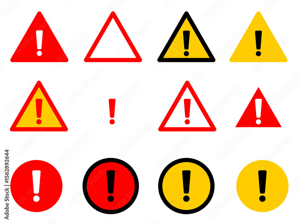 Alert Icons set for Warning and Notification Systems. Alert Icons set for Warning and Notification Systems.