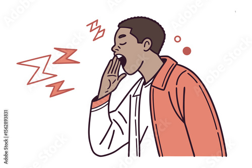 Vocalization Expression: An illustration of a man, head and shoulders, with mouth wide open yelling or screaming. Expression is of loud speak and excitement.