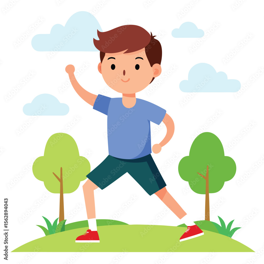 Fototapeta premium child is in different activities 