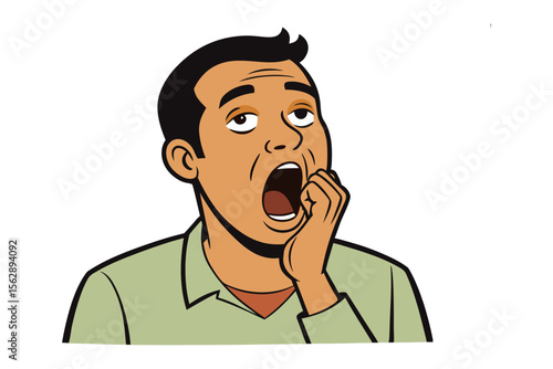 Sore Tooth Ache: A person grimaces in pain, hand supporting their face, while they are experiencing the discomfort of a dental issue.