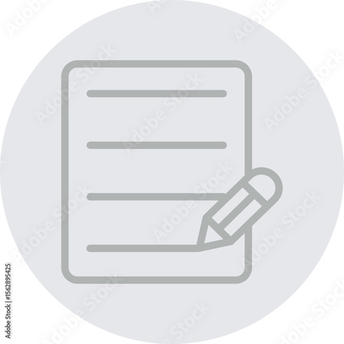 Script Page Vector Line Grey Circle Grey