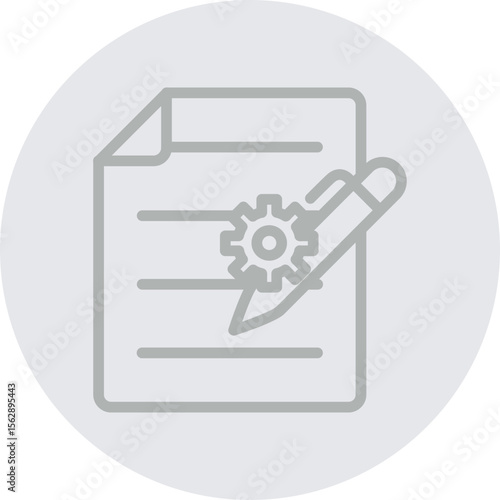 Writing Process Vector Line Grey Circle Grey