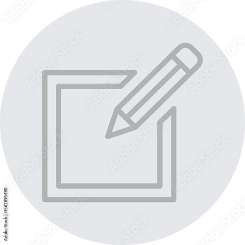 Editing Mark Vector Line Grey Circle Grey