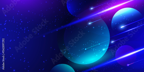Galaxy Space purple blue  background, Night starry sky, Colorful cosmos, milky way,  Bright cosmic, abstract, backdrop, banner, template, cover, wallpaper, vector illustration