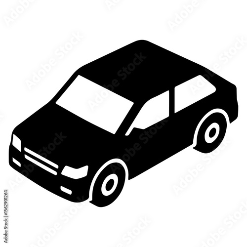Black car vehicle Isometric Silhouette. automobile transport automotive cars auto drive travel transportation vehicle