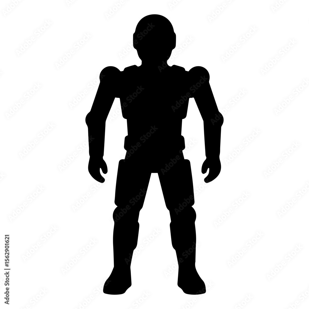 Silhouette of a robot android cyborg futuristic character design concept vector illustration isolated on white Silhouette of a robot android cyborg futuristic character design concept vector illustration isolated on white