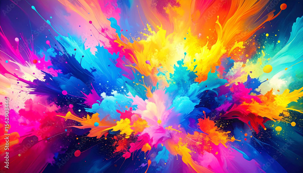 custom made wallpaper toronto digitalAbstract explosion of vibrant colors. A dynamic and energetic burst of blues, pinks, yellows, and oranges creates a stunning visual impact.
