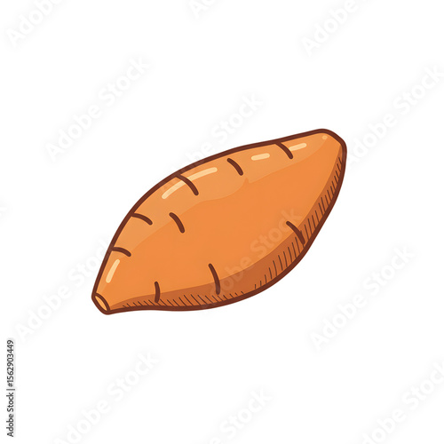 Sweet Potato Illustration - Hand Drawn Vegetable Isolated on Black Background png, isolated on transparent background