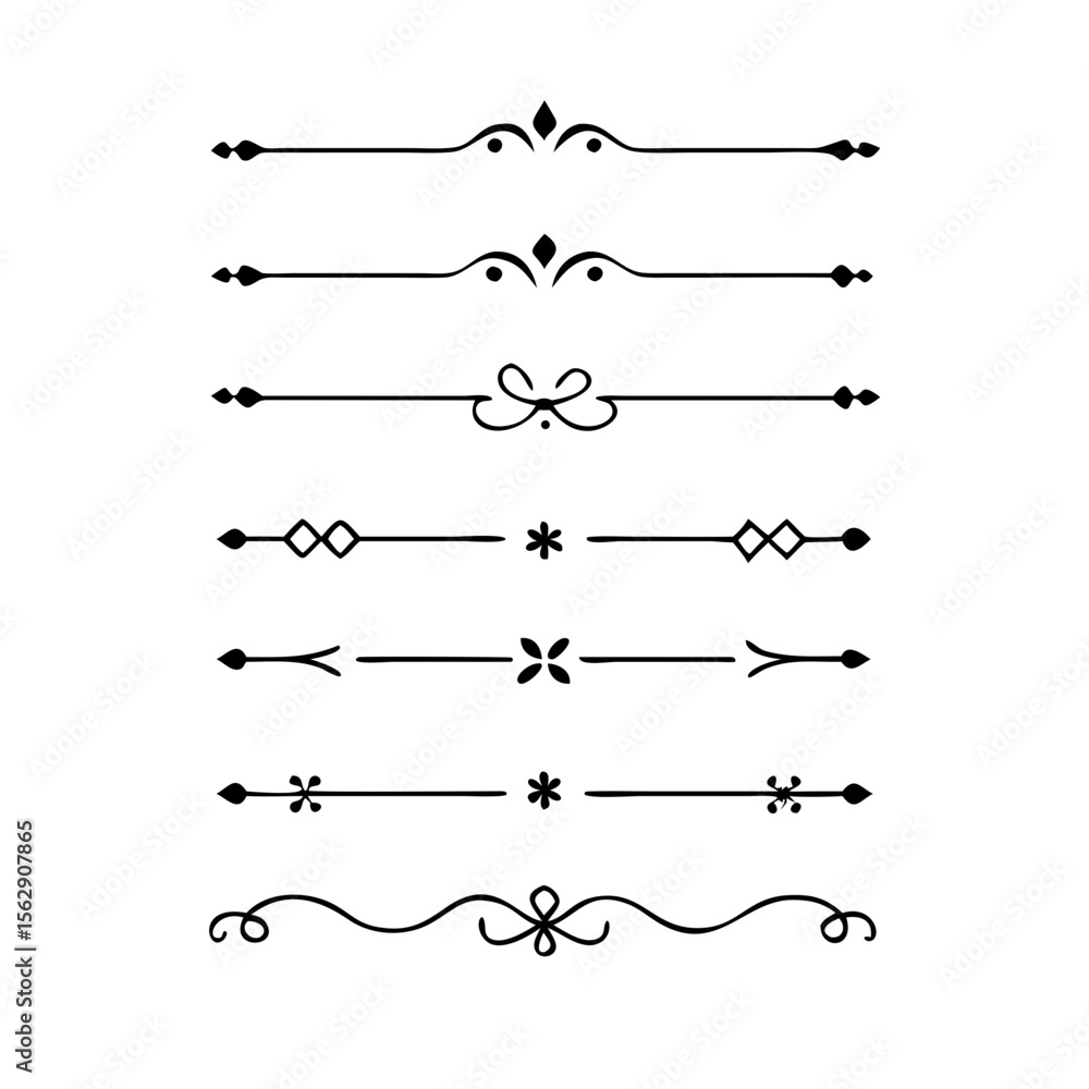 Text dividers doodle set.Wedding decorative elements. ornament, borders, floral, vintage line separators. Hand drawn vector illustration isolated on white background. Set page dividers.
Text dividers doodle set.Wedding decorative elements. ornament, borders, floral, vintage line separators. Hand drawn vector illustration isolated on white background. Set page dividers.