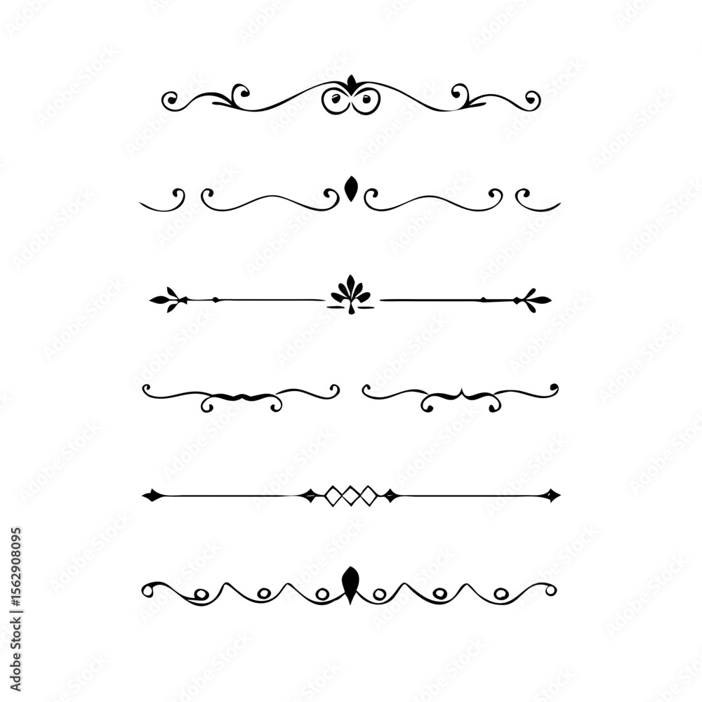 Text dividers doodle set.Wedding decorative elements. ornament, borders, floral, vintage line separators. Hand drawn vector illustration isolated on white background. Set page dividers.
Text dividers doodle set.Wedding decorative elements. ornament, borders, floral, vintage line separators. Hand drawn vector illustration isolated on white background. Set page dividers.