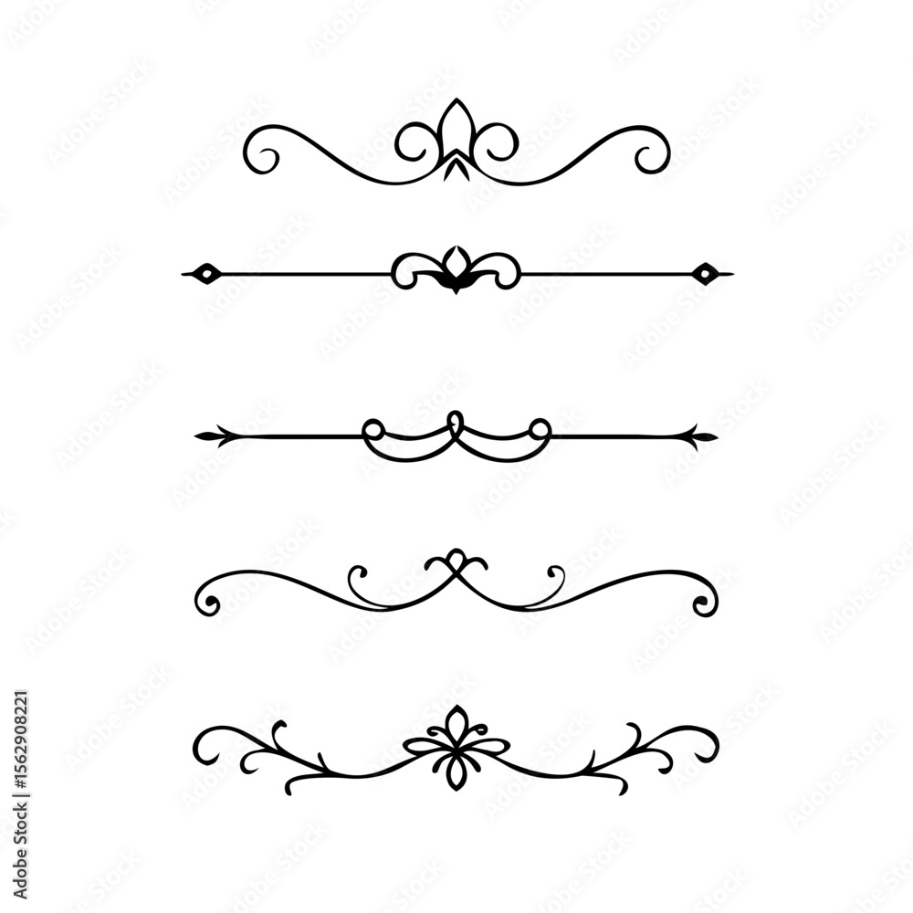 Text dividers doodle set.Wedding decorative elements. ornament, borders, floral, vintage line separators. Hand drawn vector illustration isolated on white background. Set page dividers.
Text dividers doodle set.Wedding decorative elements. ornament, borders, floral, vintage line separators. Hand drawn vector illustration isolated on white background. Set page dividers.