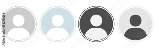 Profile icon set isolated. User profile sign or symbol transparent background. Stock Illustration
