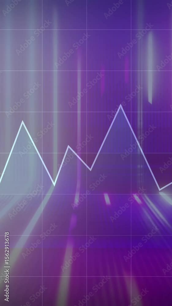 Animation of data processing and diagrams over blue shapes Animation of data processing and diagrams over blue shapes