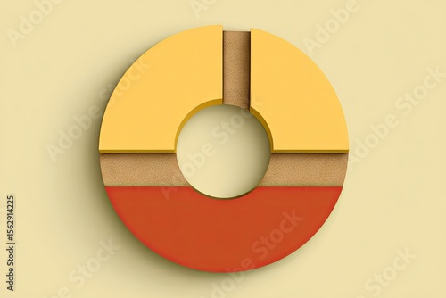 Circular graphic with three sections of contrasting colors