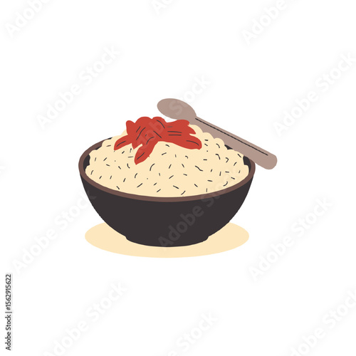 rice in a bowl isolated
