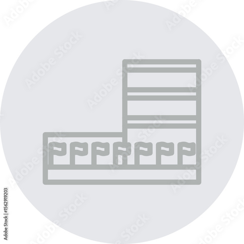 UN Headquarters Vector Line Grey Circle Grey