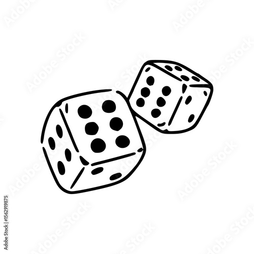gambling dice outline design