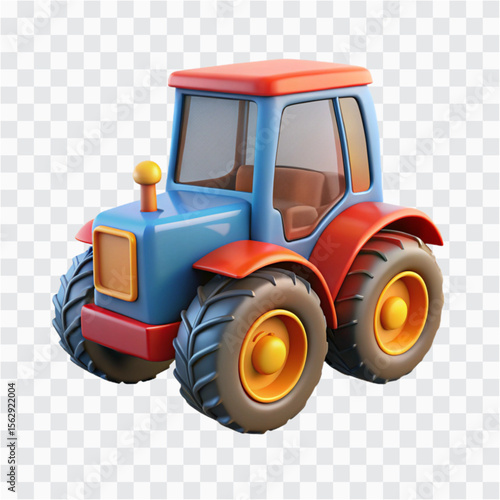 3D Tractor Icon | Heavy Farming Machine, Agriculture Vehicle Symbol