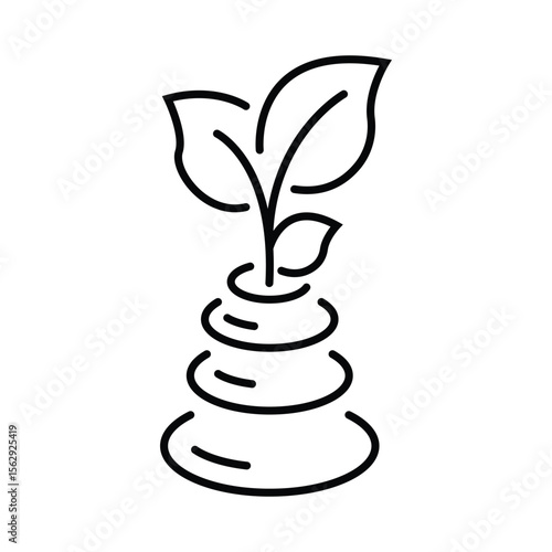 Spa stones line icon. Continuous one line with curl. Bath resort sign. Hotel service symbol. Spa stones single outline ribbon. Loop curve pattern. Vector