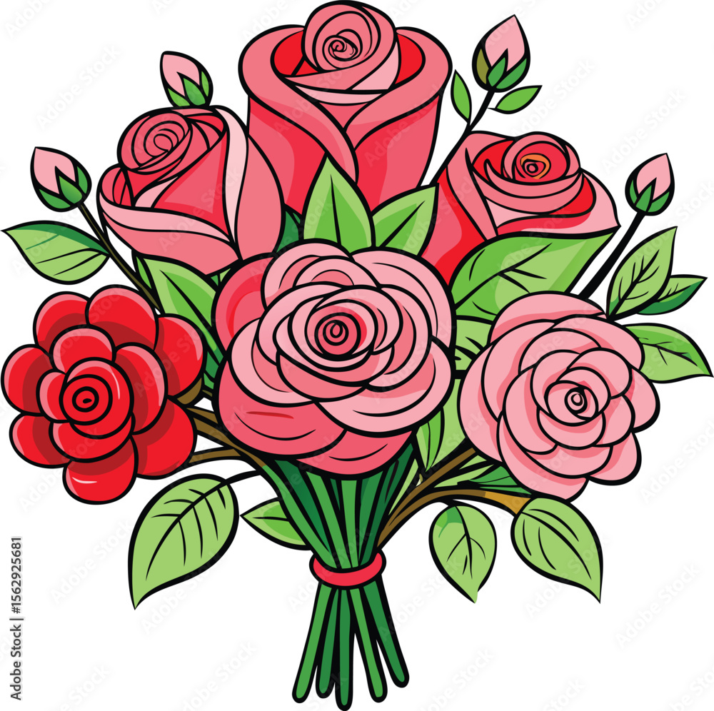 Fototapeta premium Vector rose flower illustration image 