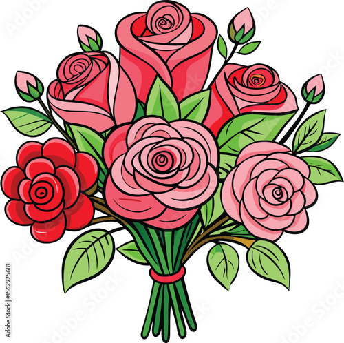 Vector rose flower illustration image 