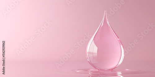 Pink liquid drop elegant cosmetic background skincare serum essence moisture hydration beauty product treatment ingredient solution minimalist style clean backdrop aesthetic focus