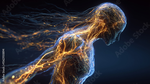 human body electric fields, facia, nerve connections, flow of energy, woman's body