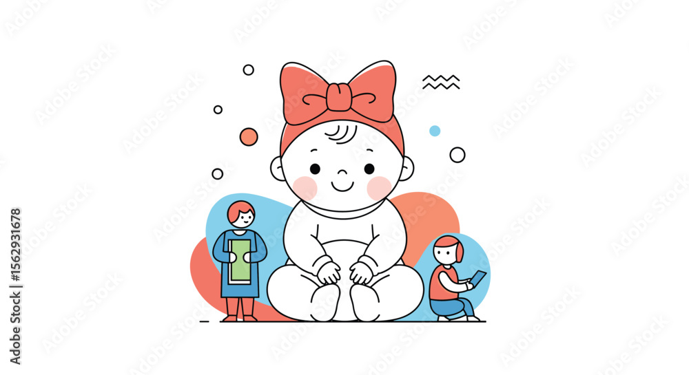 Fototapeta premium Easy transitions a happy baby and motherhood journey