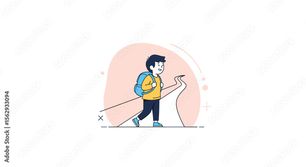 Fototapeta premium The traveler follows the path that is right for him