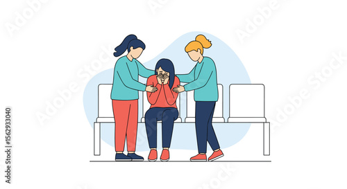 Support and empathy helping a colleague in difficult business situation