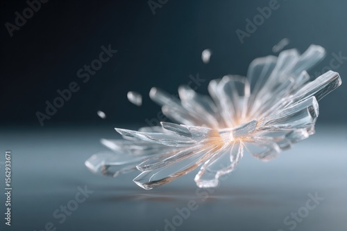 abstract energy pulse bursting through fractured glass overlay on dark field glow rendering instability meeting repair
