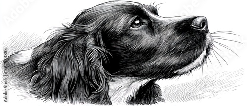 Wallpaper Mural Detailed grayscale dog portrait Torontodigital.ca