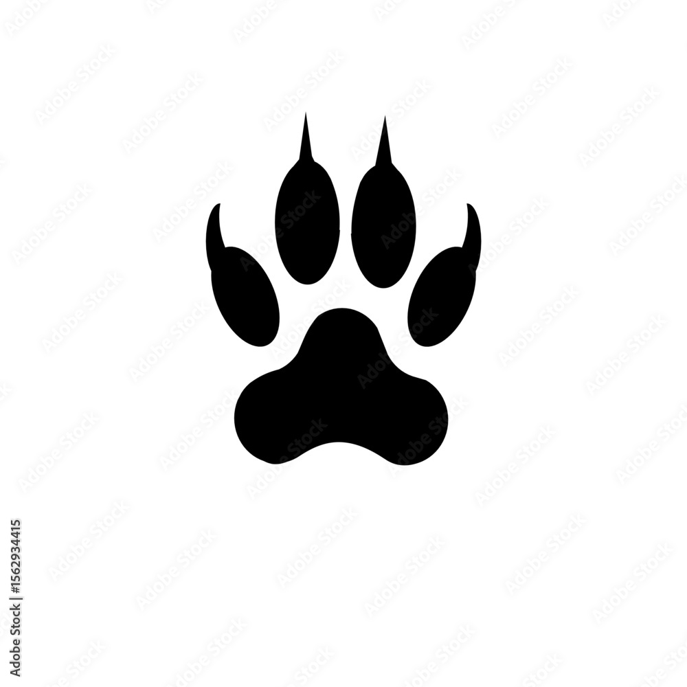 Black Bear Paw Print Icon Symbolizing Wilderness Black Bear Paw Print Icon Symbolizing Wilderness