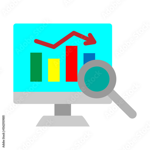 Statistical Analysis Vector Flat Icon Design