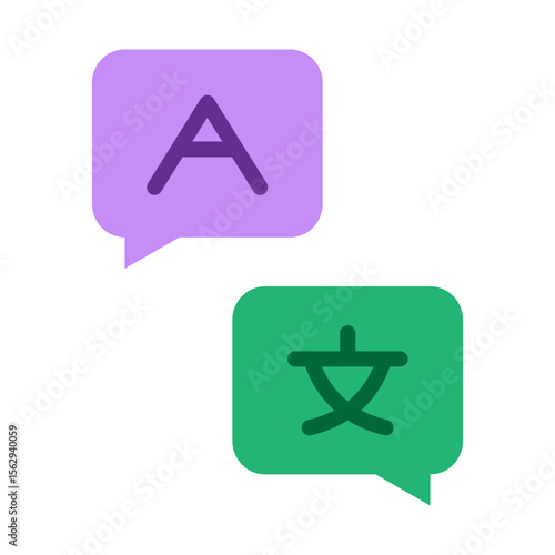 Multilingual Vector Flat Icon Design