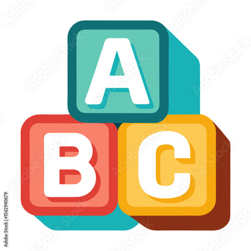 Colorful alphabet blocks stacked together learning education