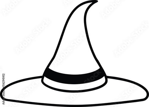 Traffic cone and classic felt fedora hat isolated on a white background