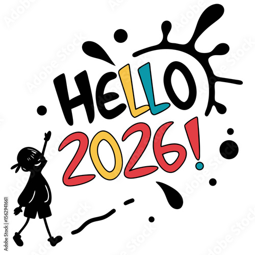 Funky graffiti greeting for the new year celebration text