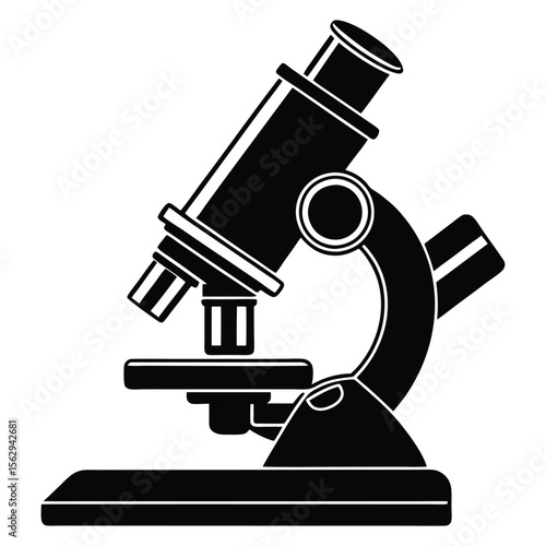 Exploring the Microscopic World Microscope silhouette Illustration white background