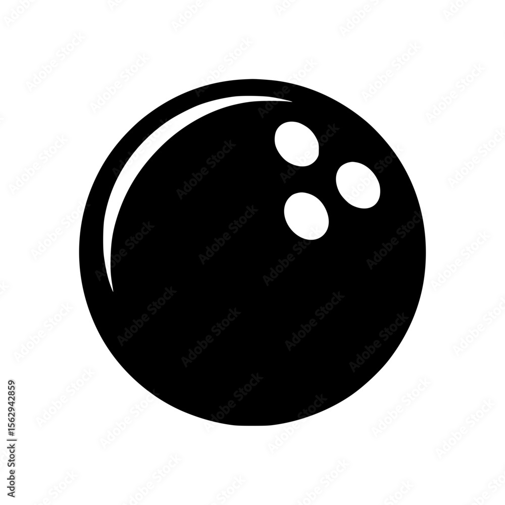 Black silhouette vector illustration of a bowling ball Black silhouette vector illustration of a bowling ball