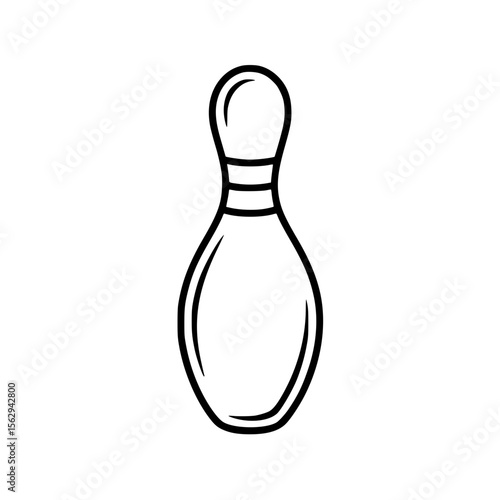 Clean and minimal outline illustration of a single bowling pin