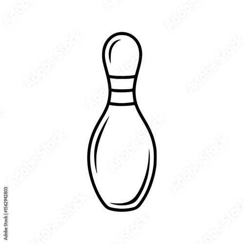 Clean and minimal outline illustration of a single bowling pin