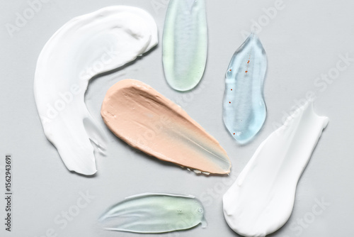 Samples of cosmetic cream w...