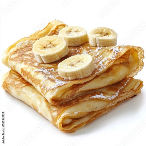 Banana crepe isolate on white background
