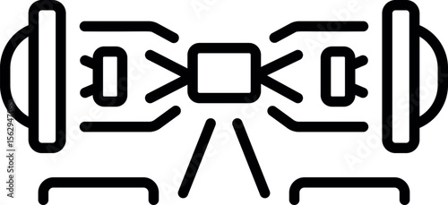 A line style icon showing a bow press tool
