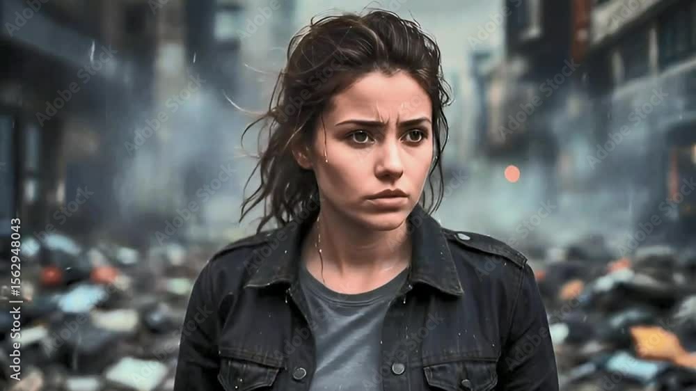 woman, who appears to be in her early twenties, with light skin, brown hair, and brown eyes, is facing the viewer, looking a neutral expression. woman, who appears to be in her early twenties, with light skin, brown hair, and brown eyes, is facing the viewer, looking a neutral expression.