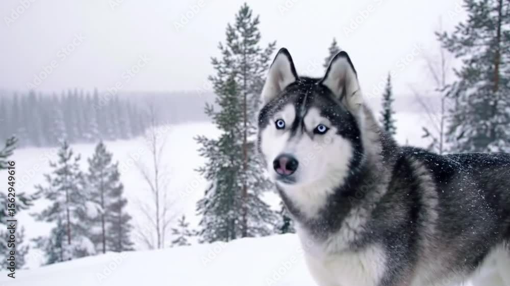 Husky Dog in Snow Husky Dog in Snow