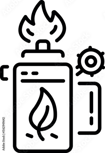 A line style icon representing a fire starter 